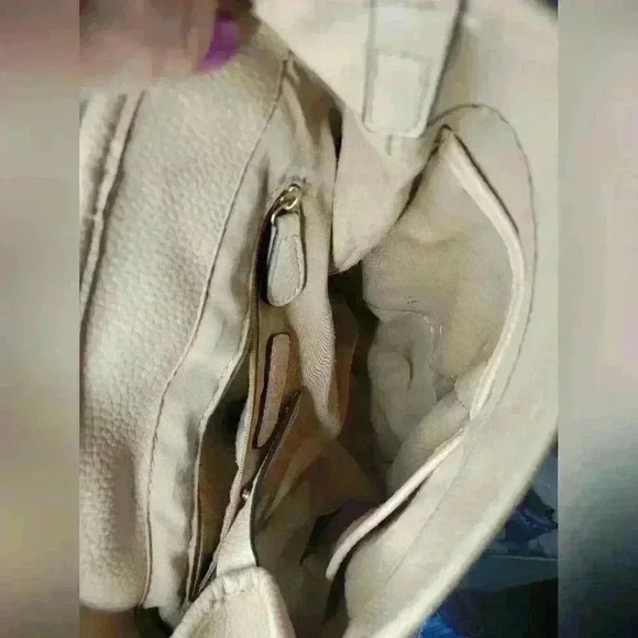 Nanette Lepore mauve colored backpack purse with gold chain. - Picture 7 of 12